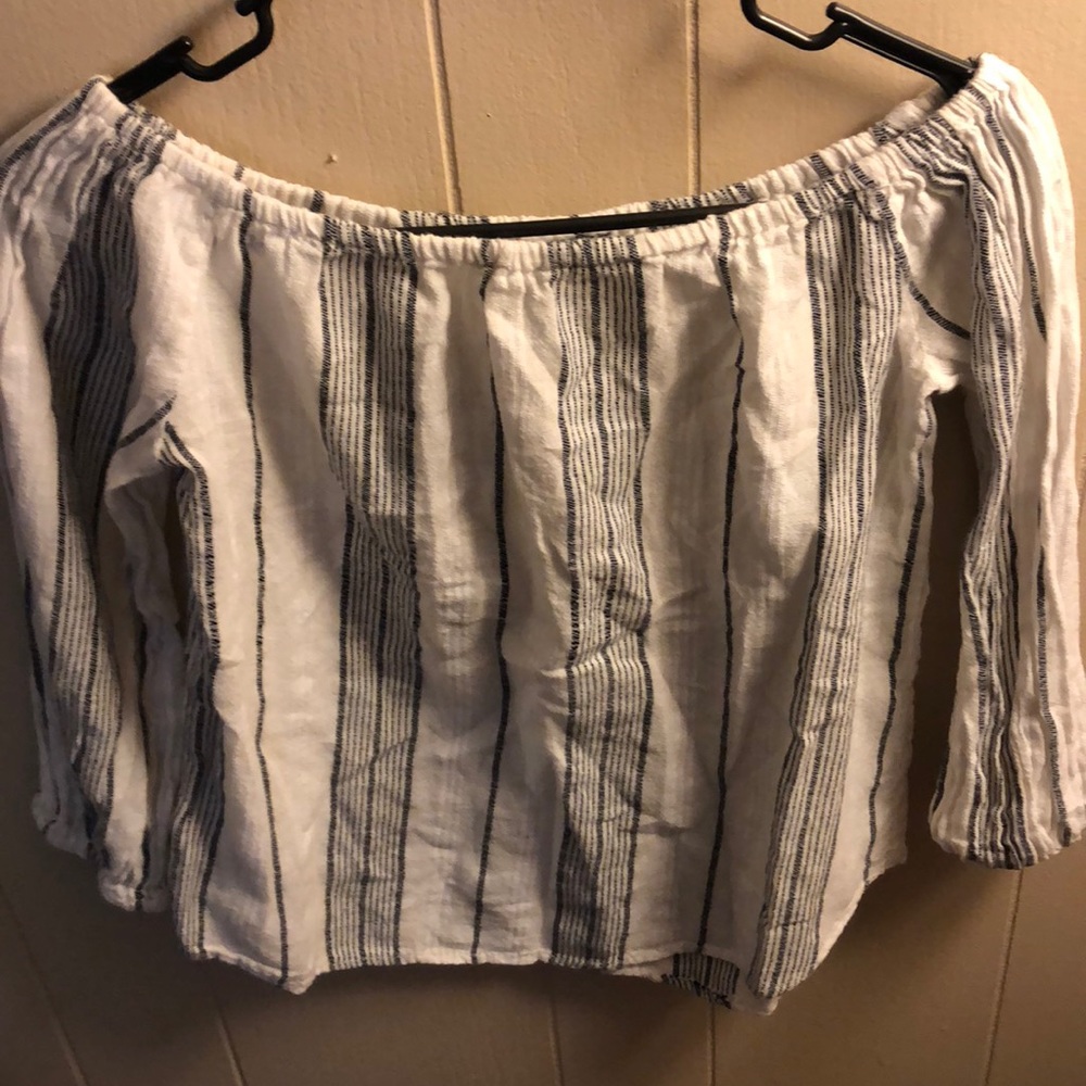 Off the shoulder striped top